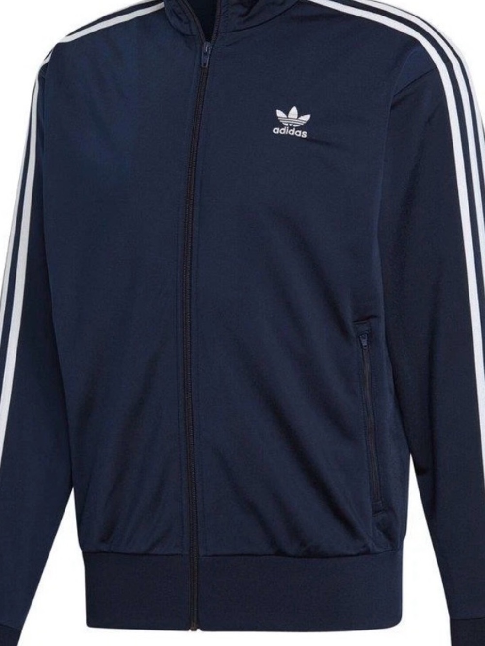 adidas Originals Mens Navy Track Jacket with White 3-Stripes Down Sleeves XL